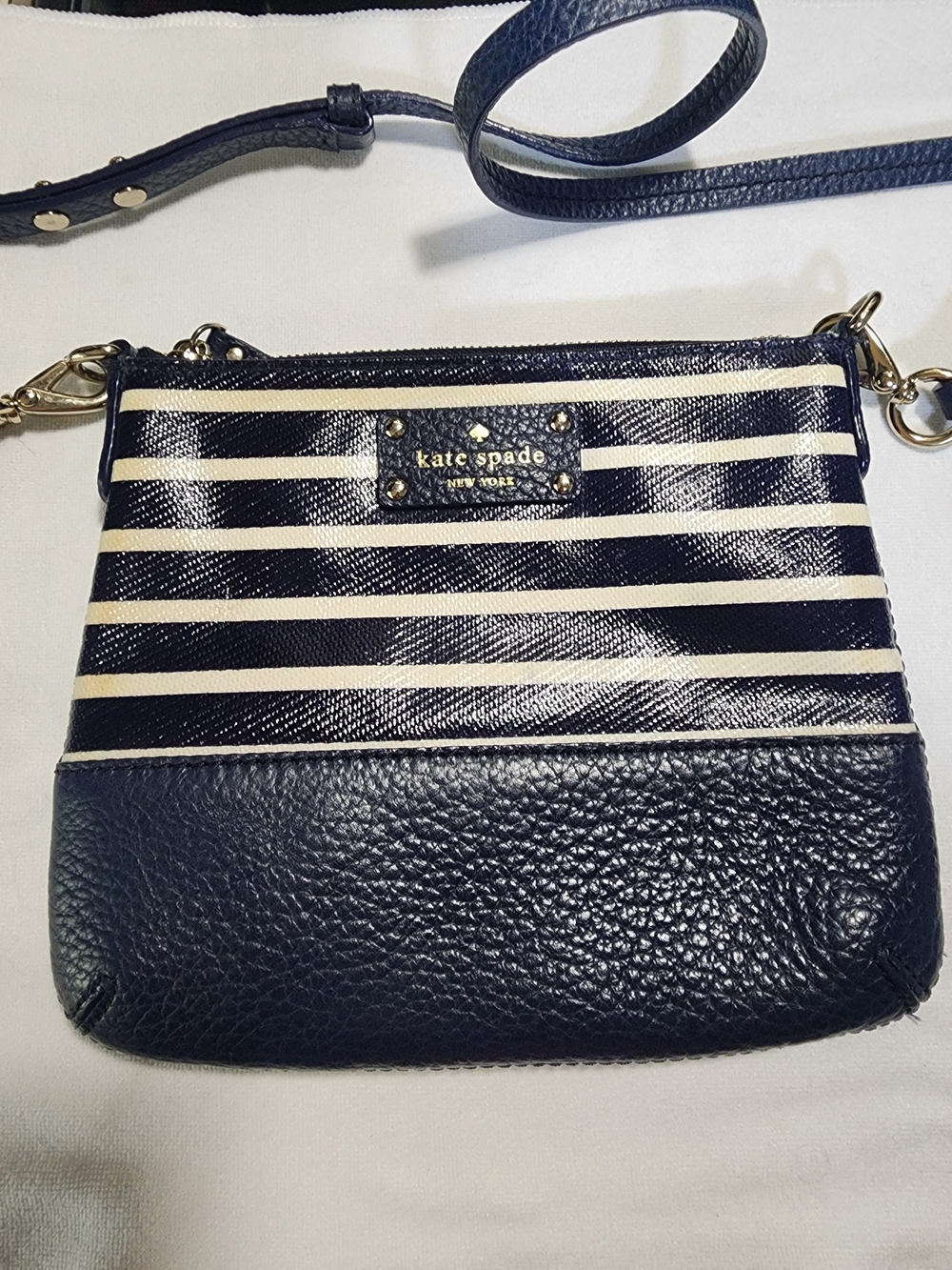 Kate Spade Grove Court Stripe Tenley Crossbody Bag Storybook Lining